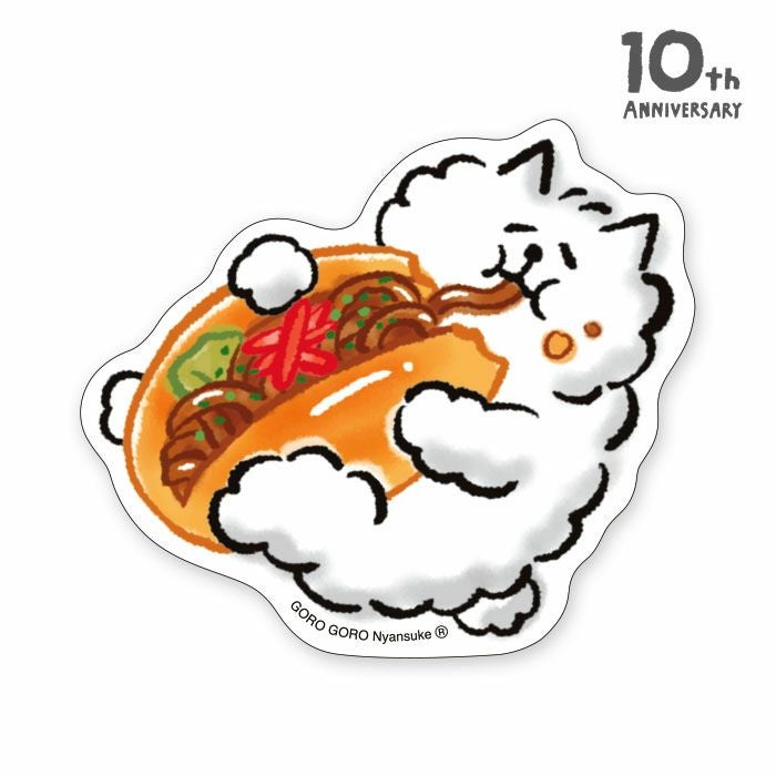 オンラインストア＆催事限定 ステッカー 61843 にゃんすけ10周年 ふさ