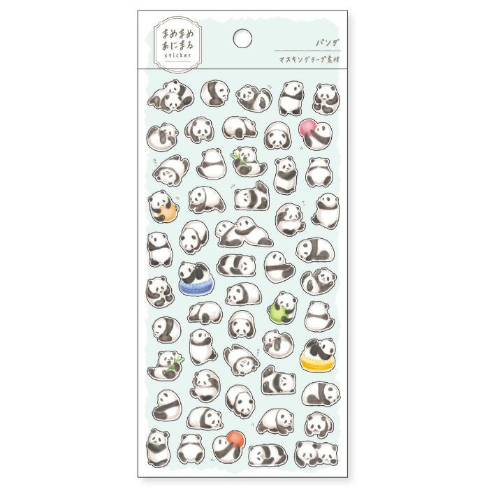まめまめあにまる ステッカー 80944 パンダ | マインドウェイブ