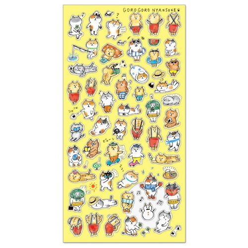 ごろごろにゃんすけ ペタンコシール 77892 プチプチ にゃんすけ