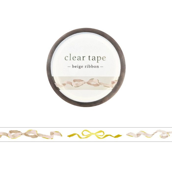 クリアテープ 7mm幅 95295 箔押し beige ribbon | マインドウェイブ