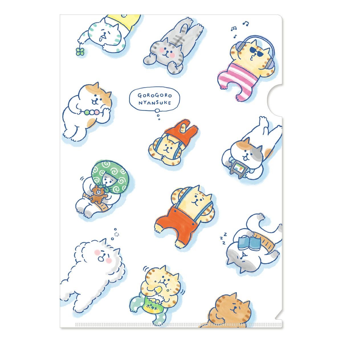 ごろごろにゃんすけ A4クリアファイル だらりホワイト | マインド